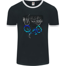 Bicyle Reflection Cycling Cyclist Bike Mens Ringer T-Shirt FotL Black/White