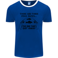 Three Fish Sizes Funny Fishing Fisherman Mens Ringer T-Shirt FotL Royal Blue/White