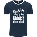 Fathers Day Best Dog Dad Funny Mens Ringer T-Shirt FotL Navy Blue/White