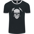 Rock Climbing Skull Mountain Climber Mens Ringer T-Shirt FotL Black/White