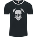 Rock Climbing Skull Mountain Climber Mens Ringer T-Shirt FotL Black/White