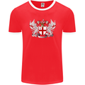 London Coat of Arms England St Georges Day Mens Ringer T-Shirt FotL Red/White