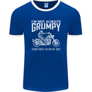 I'm Not Always Grumpy Motorbike Motorcycle Mens Ringer T-Shirt FotL Royal Blue/White