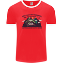 Camping & Bird Watching Funny Mens Ringer T-Shirt Red/White