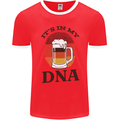 German Beer It's in My DNA Funny Germany Mens Ringer T-Shirt FotL Red/White