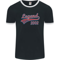 Legend Since 21st Birthday 2002 Mens Ringer T-Shirt FotL Black/White