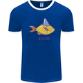 Goldfish Atitude Great White Shark Wannabe Mens Ringer T-Shirt FotL Royal Blue/White