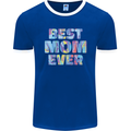 Best Mom Ever Tie Died Effect Mother's Day Mens Ringer T-Shirt FotL Royal Blue/White