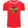 Maacaw Parrot In the Jungle Mens Ringer T-Shirt FotL Red/White