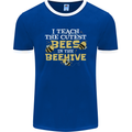 Teaching I Teach the Cutest Bees Teacher Mens Ringer T-Shirt FotL Royal Blue/White