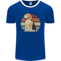 Dogs Beagle With a Retro Sunset Background Mens Ringer T-Shirt FotL Royal Blue/White