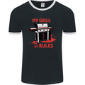 My Grill My Rules Funny BBQ Mens Ringer T-Shirt FotL Black/White