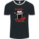 My Grill My Rules Funny BBQ Mens Ringer T-Shirt FotL Black/White