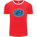 Ocean Scuba Diver Scuba Diving Mens Ringer T-Shirt FotL Red/White