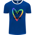 LGBT Love Has No Gender Gay Pride Day Mens White Ringer T-Shirt Royal Blue/White