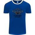 I'm Not Here to Talk Gym Training Top Mens Ringer T-Shirt FotL Royal Blue/White