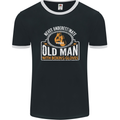 An Old Man With Boxing Gloves Funny Boxer Mens Ringer T-Shirt FotL Black/White