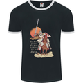 Knights Templar on a Horse Mens Ringer T-Shirt FotL Black/White