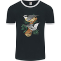 Nuthatch Garden Bird Watching Mens Ringer T-Shirt FotL Black/White