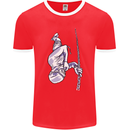 Freediving Chain Diver Scuba Diving Mens Ringer T-Shirt FotL Red/White