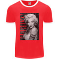 Marilyn Tattoo Mens Ringer T-Shirt FotL Red/White