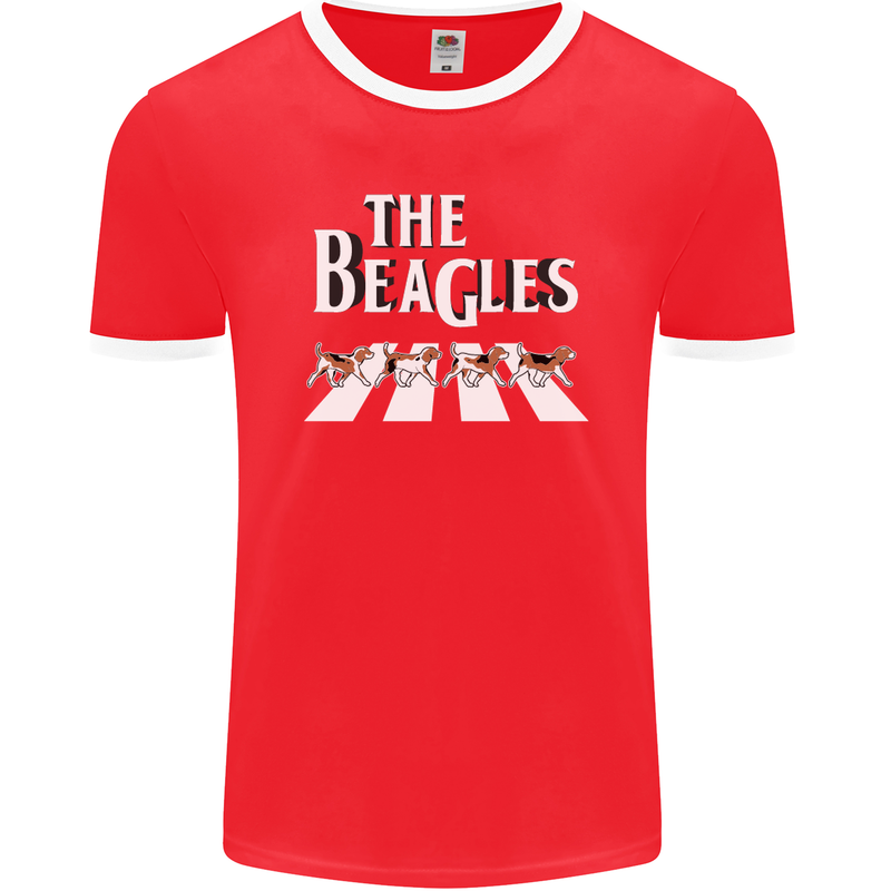 The Beagles Funny Dog Parody Mens Ringer T-Shirt FotL Red/White