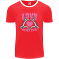 Love Never Ends Gothic Valentine's Day Mens Ringer T-Shirt FotL Red/White