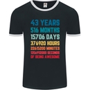 43rd Birthday 43 Year Old Mens Ringer T-Shirt FotL Black/White