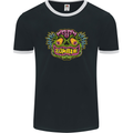 Halloween Zombie Face Mens Ringer T-Shirt FotL Black/White