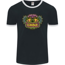 Halloween Zombie Face Mens Ringer T-Shirt FotL Black/White