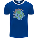 Help Me Climate Change Environment Mens Ringer T-Shirt Royal Blue/White