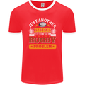 Beer Drinker With Rugby Problem Mens Ringer T-Shirt FotL Red/White