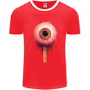 Eyesicle Horror Hangover Eye Gothic Demon Mens Ringer T-Shirt FotL Red/White