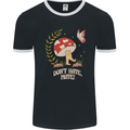 Dont Hate Mate Peace Hippy Toadstool Mens Ringer T-Shirt FotL Black/White