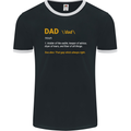 Dad Definition Funny Fathers Day Daddy Mens Ringer T-Shirt FotL Black/White