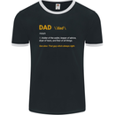 Dad Definition Funny Fathers Day Daddy Mens Ringer T-Shirt FotL Black/White