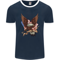 USA Eagle Flag America Patriotic July 4th Mens Ringer T-Shirt FotL Navy Blue/White