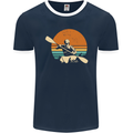 Kayak Kayaking Canoe Canoeing Water Sports Mens Ringer T-Shirt FotL Navy Blue/White