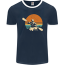 Kayak Kayaking Canoe Canoeing Water Sports Mens Ringer T-Shirt FotL Navy Blue/White