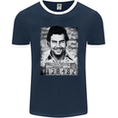 Pablo Escobar Mug Shot Mens Ringer T-Shirt FotL Navy Blue/White
