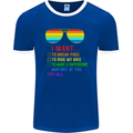Want to Break Free Ride My Bike Funny LGBT Mens Ringer T-Shirt FotL Royal Blue/White