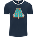 9-Ball Pool Funny Swimming Pool Mashup Mens Ringer T-Shirt FotL Navy Blue/White