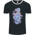 Musical Keyboard Dragon Mens Ringer T-Shirt FotL Black/White