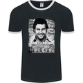 Pablo Escobar Mug Shot Mens Ringer T-Shirt FotL Black/White