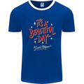 It's a Beautiful Day to Leave Me Alone Mens Ringer T-Shirt FotL Royal Blue/White