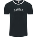 Bicycle Pulse Cycling Cyclist Bike MTB Mens Ringer T-Shirt FotL Black/White