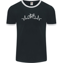 Bicycle Pulse Cycling Cyclist Bike MTB Mens Ringer T-Shirt FotL Black/White