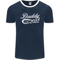 Daddy Est. 2022 Funny Father's Day Mens Ringer T-Shirt FotL Navy Blue/White