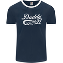 Daddy Est. 2022 Funny Father's Day Mens Ringer T-Shirt FotL Navy Blue/White
