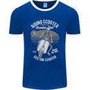 Scooter Club Motorbike Motorcycle Skull Mens Ringer T-Shirt FotL Royal Blue/White